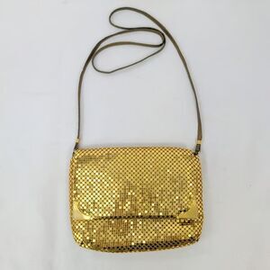 La Regale Vintage Gold Metal Mesh Crossbody Shoulder Bag Evening Purse Pre-Owned